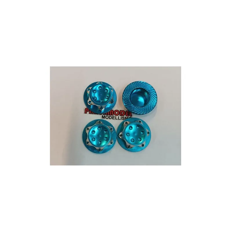 Di Tendenza Bliss Dadi Ruota chiuso 17mm x1mm (Pz.4) Blu