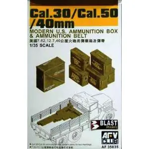 AFV Club 1/35 Cal.30 /Cal.50 / 40mm Modern U.S. Ammo Box & Belt Offerta Del Giorno