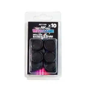 AK Interactive HOLLOW BASES 25 mm X10 units Must-Have