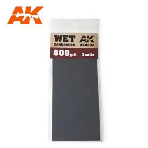 AK INTERACTIVE carta abrasiva ad acqua 800 grana. 3 pezzi Occasione Imperdibile