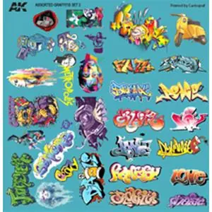 Ultimissimo Modello AK INTERACTIVE decal assortite con GRAFFITI