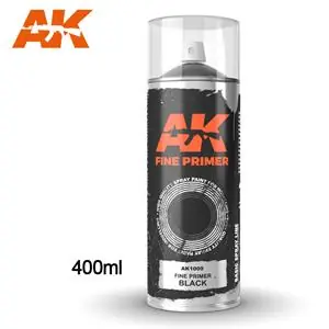 Offerta AK INTERACTIVE Fine Primer Black - Spray 400ml (Includes 2 nozzles)