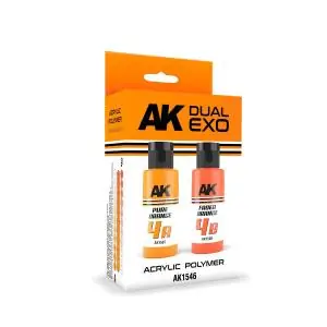 Spedito Oggi AK Interactive PURE ORANGE & FADED ORANGE DUAL EXO Set