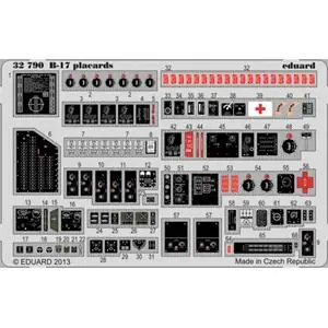 Esclusivo EDUARD 1/32 ; B-17 placards - per kit HKM