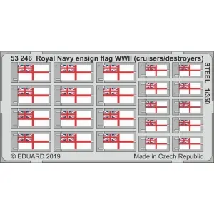 Promozione Esclusiva EDUARD 1/350 ; Royal Navy ensign flag WWII (cruisers/destroyers) STEEL 1/350 - per kit