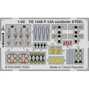 Nuova Collezione EDUARD 1/48 ; F-14A seatbelts - set di fotoincisioni per kit GREAT WALL HOBBY