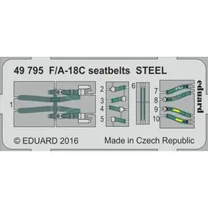 Compra Oggi Stesso EDUARD 1/48 ; F/A-18C seatbelts STEEL - per kit KINETIC