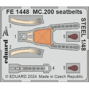 EDUARD 1/48 ; MC.200 seatbelts - set di fotoincisioni per kit ITALERI Promozione Esclusiva