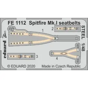 EDUARD 1/48 ; Spitfire Mk.I seatbelts STEEL 1/48 - per kit EDUARD Promo Stagionale