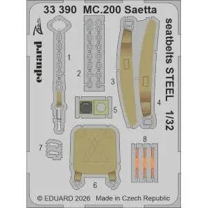 Economico EDUARD 1 32 Macchi C.200 Saetta seatbelts STEEL