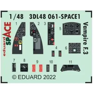 Esclusivo EDUARD 1 48 de Havilland Vampire F.3 SPACE -3D Decals + PE