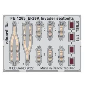 EDUARD 1 48 Douglas B-26K Invader seatbelts STEEL Spedito Oggi