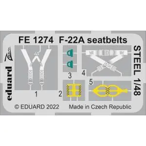 EDUARD 1 48 Lockheed-Martin F-22A seatbelts STEEL Nuovo Arrivo