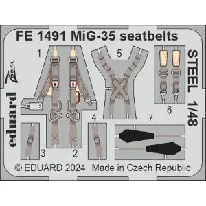 Non Perdere EDUARD 1 48 Mikoyan MiG-35 seatbelts STEEL