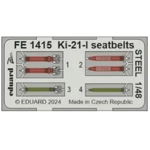 EDUARD 1 48 Mitsubishi Ki-21-I seatbelts STEEL Spedizione Espresso