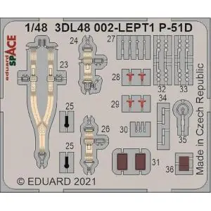 EDUARD 1 48 P-51D-5 Mustang SPACE-3D Decals + etched parts Prezzo Basso