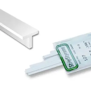 EVERGREEN (35cm) Profilato a "T" in Polystyrene bianco opaco (6.50mm) Profiles (2 per confezione) Professionale