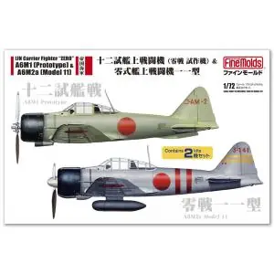 Scelto Dai Clienti Fine Molds 1/72; IJN Carrier Fighter "ZERO" A6M1 (Prototype) & A6M2a (Model 11), (Two kits in box)