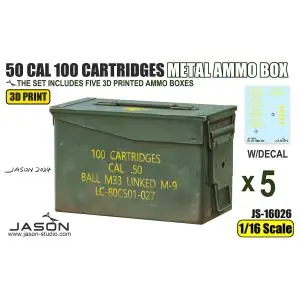 JASON Studio .50 cal 100 cartridges metal ammo box 1 16 Economico