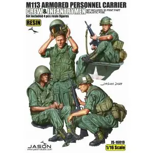 Jason Studio 1/16; M113 ARMORED PERSONNEL CARRIER CREW & INFANTRYMEN Prezzo Di Fabbrica