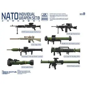 Offerta Limitata MAGIC FACTORY 1/35; NATO Individual Weapon Set B (il kit include 2 pezzi di ogni arma)