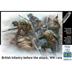 MASTER BOX 1/35 British Infantry before the attack WWI (5fig) Ultimissimo Modello