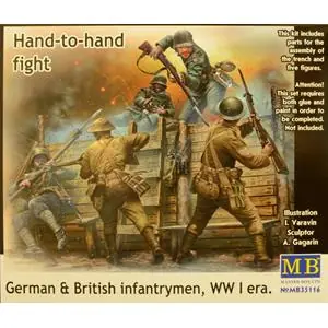 MASTER BOX 1/35 German & British infantrymen, WWI era Prezzo Scontato
