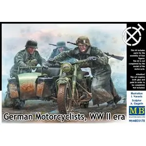 MASTER BOX 1/35 German Motorcyclists, WWII (4 fig.) Prezzo Basso
