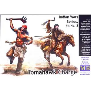 Saldi MASTER BOX 1/35 Tomahawk Charge, Indian Wars (2 fig.+ horse)