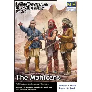 MASTER BOX 1/35; The Mohicans, Indian Wars Series (3 fig.) Occasione Imperdibile