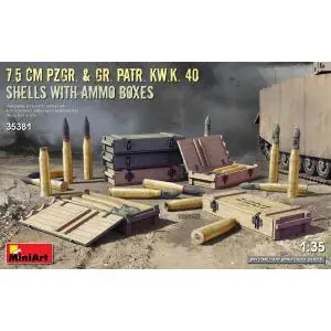 Offerta Speciale MINIART 1/35 7.5 cm Pzgr.&Gr.Patr. Kw.K.40 Shells w. Ammo Boxes