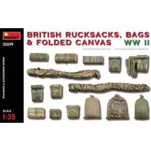 MINIART 1/35 British Rucksacks, Bags & Folded Canvas WWII Compra Oggi Stesso