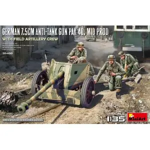 MINIART 1/35 German 7.5cm Anti-Tank Gun PaK 40. Mid Prod w/crew Offerta Speciale