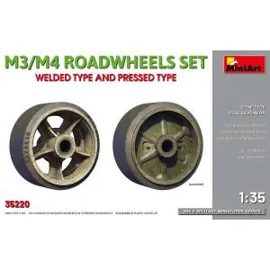 Quantità Limitata MINIART 1/35 M3/ M4 Road wheels set. Welded and pressed types