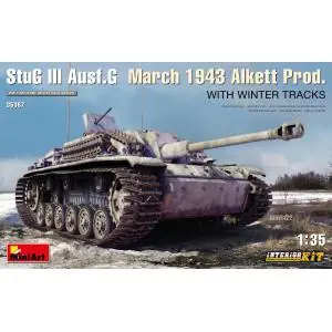 MINIART 1/35 StuG III Ausf.G März 1943 Alkett/Winterketten INT. Prezzo Scontato