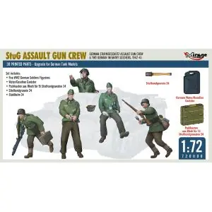 MIRAGE HOBBY 1/72. German Sturmgeschütz Assault Gun Crew & Two German Infantry Soldiers, 1942-43 (5 figure) Prezzo Basso
