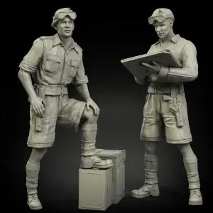 Più Venduto PANZERART 1 35 British RAC officers North Africa Set