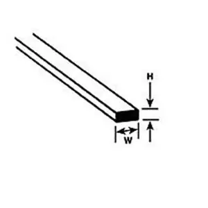 Plastruct profilato in stirene rettangolare mm.2,5x4,8x250L - pezzi 10 per conf Spedito Oggi
