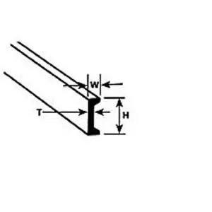 Promozione Esclusiva Plastruct profilato stirene a "C" mm.4,0Hx1,4Wx0,8Tx375L - pezzi 6 per conf