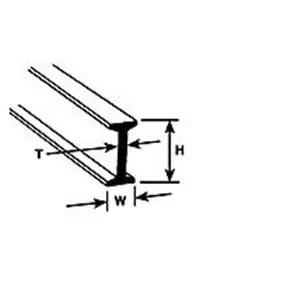 Must-Have Plastruct profilato stirene ad "I" mm.14,3Hx7,1Wx1,5Tx375L - pezzi 3 per conf