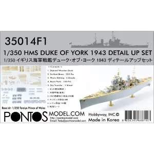Non Perdere Pontos Model; 1 350; HMS DUKE OF YORK 1943 Detail Up Set 1/350