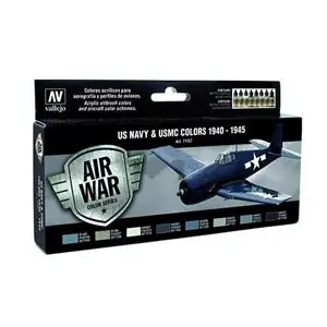 Reso Gratuito VALLEJO Model Air USN / 8 colors set US Navy & USMC WWII 19401945 18 ml