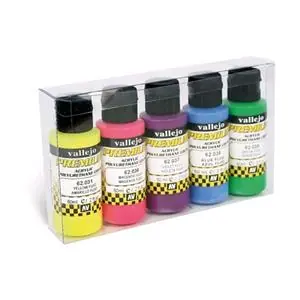 Promozione Vallejo Premium Color 5 colors set Fluo Colors 60 ml