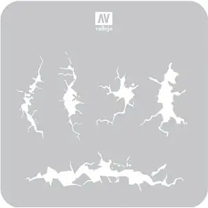 Vallejo Vallejo Stencils Hobby Stencils Cracked Wall 125 x 125 mm Occasione Imperdibile