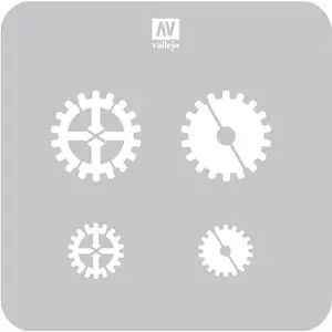 Solo Oggi Vallejo Vallejo Stencils Hobby Stencils Gear Marks 125 x 125 mm