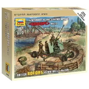 ZVEZDA 1 72 1 72 British 40mm AA-Gun Bofors Mk 1/2 + Crew Promozione Esclusiva