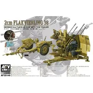 AFV Club 1 35 2cm Flakvierling 38 with tow trailer Nuovo Arrivo