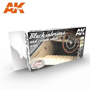Prezzo Conveniente AK INTERACTIVE BLACK INTERIORS AND CREAM WHITE paint set