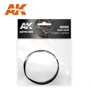 AK INTERACTIVE Copper Wire 0.25mm x 5 meters BLACK COLOR Ordina Subito