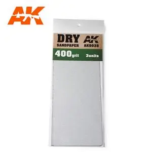 Subito Disponibile AK INTERACTIVE Dry Sandpaper 400 Grit. 3 units